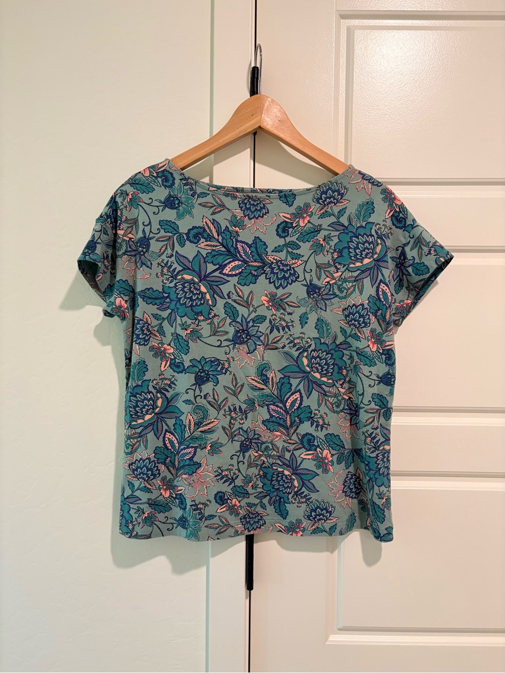 J. Jill Luxe Suprema Sz XS Floral Short Sleeve Crewneck Top